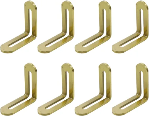 Vista 11 de KUMGROT 20 soportes de expansión de mesa ajustables en ángulo recto ranurados, sujetadores de esquina de hierro fundido de 0.98 pulgadas para mesas