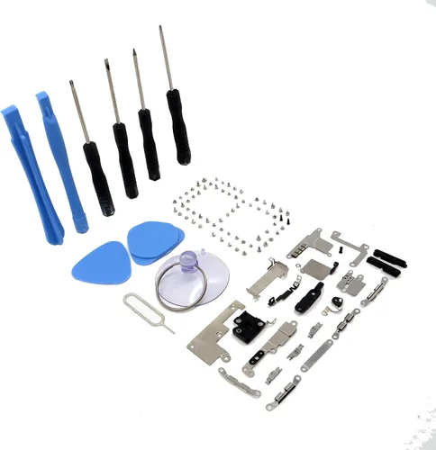 Vista 16 de Piezas internas de la cubierta de la placa de metal para el iPhone 5, reemplazo del soporte incluye juego completo de tornillos y kit