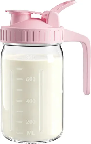 Vista 24 de Jarra Mason Jar de 64 onzas – Jarra de vidrio hermética y a prueba de fugas con tapa, perfecta para té helado, té solar, cerveza fría, leche