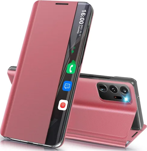 Vista 25 de Funda de teléfono para Samsung Galaxy A16 5G, Clear View Window Funda delgada de lujo para teléfono Galaxy A16 con soporte, funda protectora