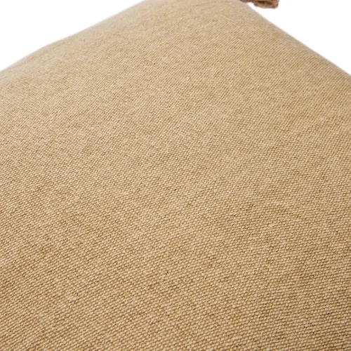 Vista 5 de Funda de almohada cuadrada de lona de 20 pulgadas con borlas Beige