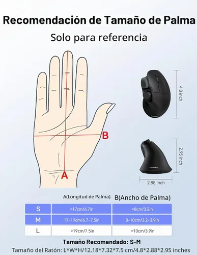 Vista 7 de TECKNET Ratón Ergonómico, Ratón Inalámbrico Recargable Bluetooth (BT 5.0/5.0+2.4G), Ratón Vertical con Botón de Volumen, Clics Silenciosos, Ratones