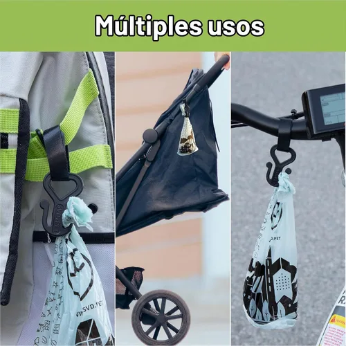 Vista 6 de SVD.PET Soporte para bolsas de excrementos de perro, soporte para bolsas de desechos, bolsa de excremento de perro, soporte para manos libres (negro)