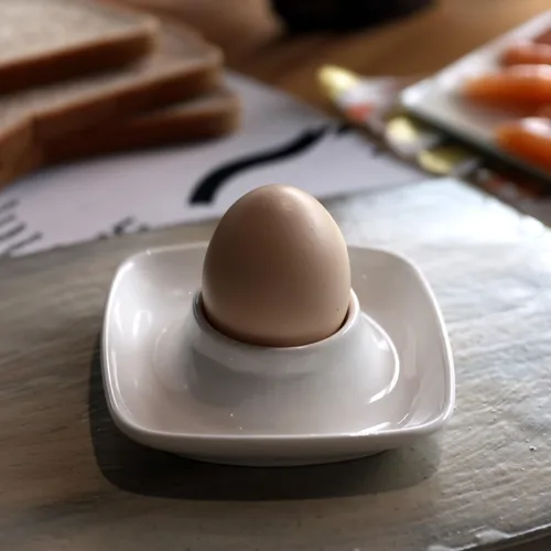 Vista 5 de Ceramics - Juego de 6 tazas de huevo blanco para huevos duros