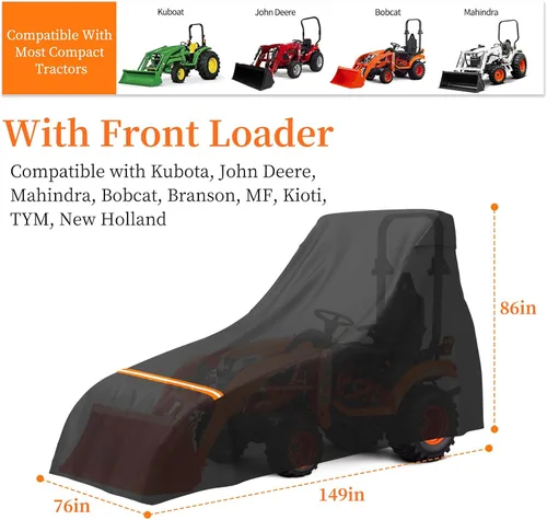 Vista 2 de STARTWO Cubierta Completa para Tractor Impermeable de Servicio Pesado, Universal se Adapta a la Mayoría de Tractores Utilitarios Compactos