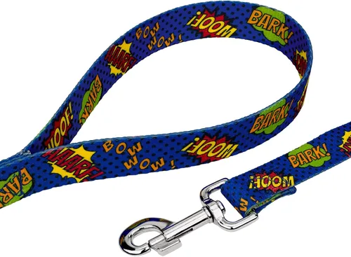 Vista 6 de Country Brook Petz - Collar y correa azul Super Dog Martingale - Colección Geek Chic con diseños para cualquier mega fan (1/2 pulgada, 2XS)