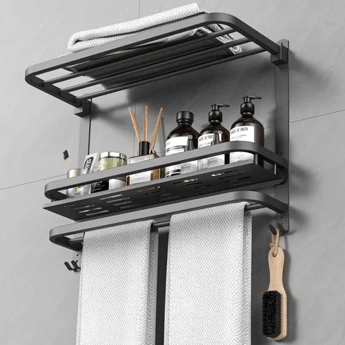 Vista 11 de CAXIMSY Toallero de 22.8 pulgadas para baño y lavabo, colgador de toallas con barras de toallas de montaje en pared, acero inoxidable 304, sin