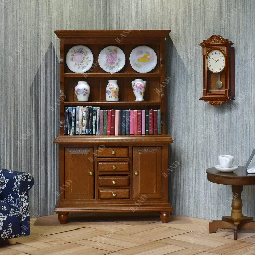 Vista 8 de iLAND Accesorios de casa de muñecas en miniatura para muebles de casa de muñecas, juego de ajedrez mini globo de libro para sala de estudio de casa