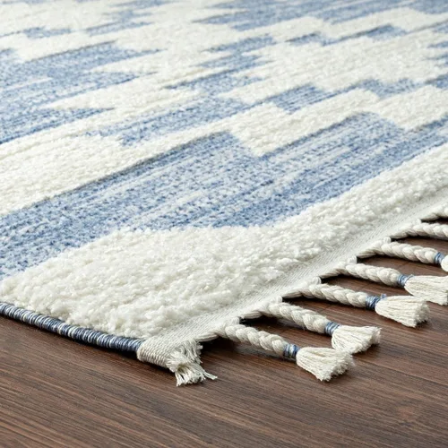 Vista 6 de LUXE WEAVERS Ibiza Collection 8068 - Alfombra geométrica suroeste, color azul, 5 x 7