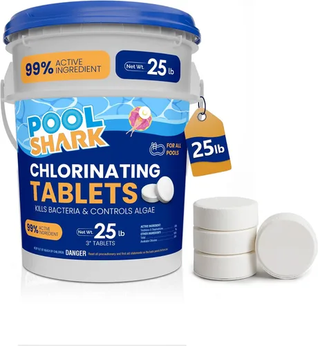Vista 12 de Tabletas de cloro para piscina Pool Shark - Tabletas de cloro de 3 pulgadas - Tabletas de cloro activo al 90% de disolución lenta - Productos