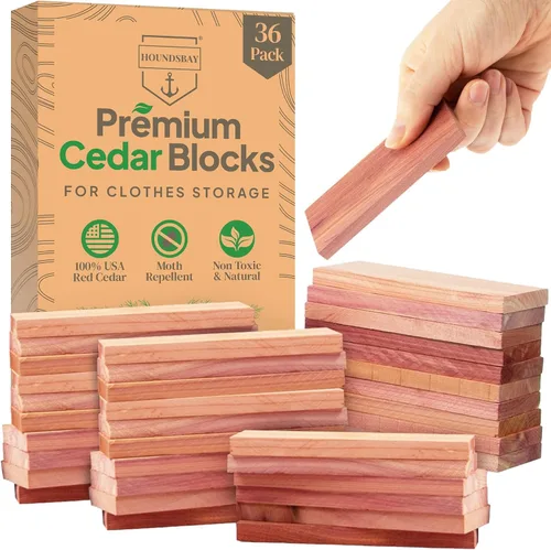 Vista 11 de Bloques de cedro para almacenamiento de ropa, armarios y cajones - Alternativa natural a las bolas de naftalina para guardar la ropa - Repelente