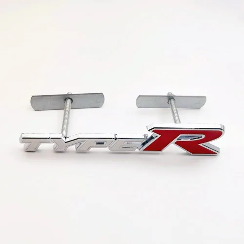 Vista 5 de Emblema de rejilla frontal con logotipo de metal cromado, tipo 3D, repuesto de automóvil para vehículo universal (blanco)