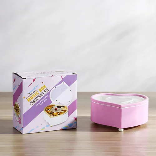 Vista 9 de Naysku Caja de joyería musical Caja de joyería musical de corazón, caja de joyería para niñas, caja de música para niños, caja de joyería musical