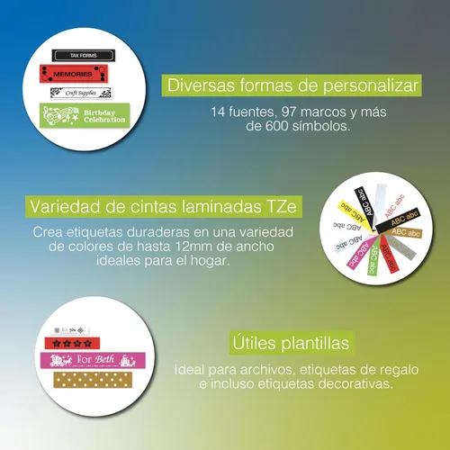Vista 3 de Brother P-touch, PTD210, etiquetadora monocromática fácil de usar, teclas de un solo toque, múltiples estilos de fuente, 27 plantillas fáciles