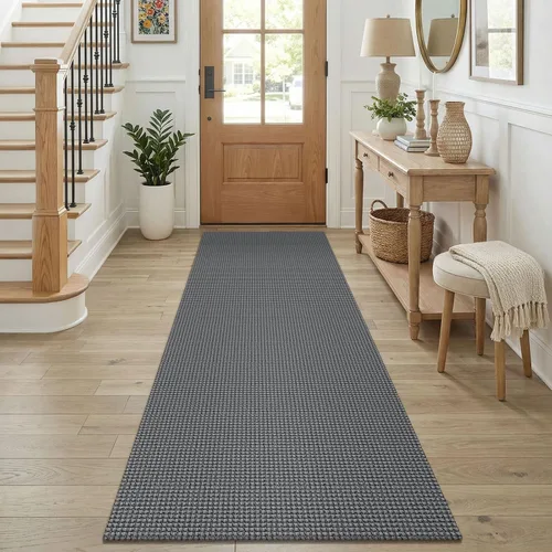 Vista 38 de KOZYFLY - Tapete para puerta de interior, lavable, pequeña, antideslizante, con respaldo de goma, felpudo de algodón para el hogar, color negro