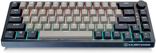 Vista 2 de IOGEAR Mechlite Nano Teclado para juegos recargable con cable o inalámbrico Bluetooth, control de volumen integrado, teclas PBT, cable USB-C a USB-A