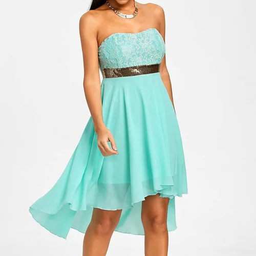 Vista 2 de New Years Eve Dress Party Full Dress Off Shoulder Bandeau Irregular Dress New Years Eve Dresses for Women 2023