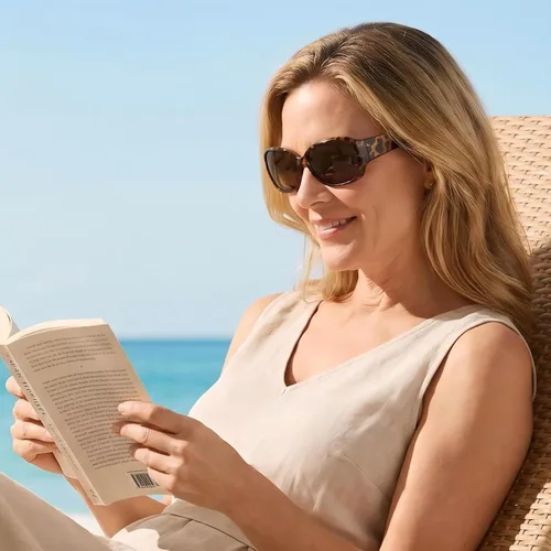 Vista 4 de Lentes de sol bifocales de lectura para mujer, protección UV, paquete de 3 lentes de sol para lectura al aire libre con bolsas de limpieza Built