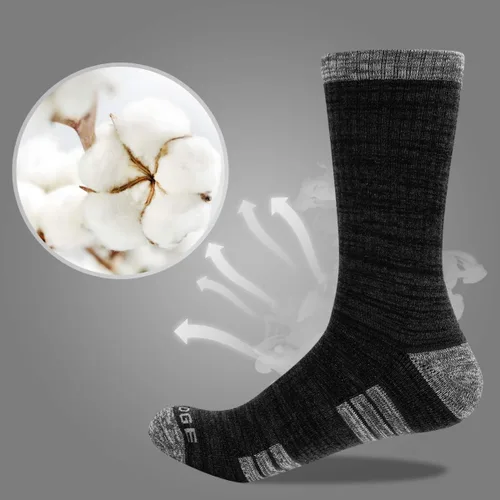 Vista 2 de YUEDGE 5 pares de calcetines de senderismo para hombre que absorben la humedad, calcetines acolchados para botas de trabajo para talla 6-9, 9-12