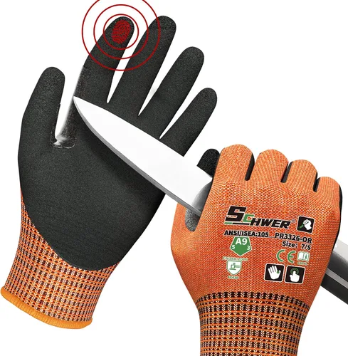 Vista 28 de Guantes de trabajo de invierno Schwer FreezeGuard-X para hombres y mujeres, guantes resistentes a cortes ANSI A9 para protección extrema, guante