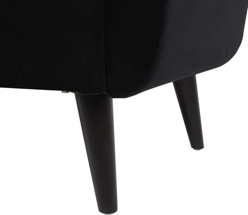 Vista 10 de Jennifer Taylor Home Duff - Banco de almacenamiento tapizado moderno de mediados de siglo de 60 pulgadas, terciopelo negro antracita