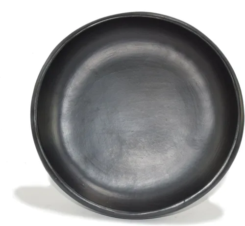 Vista 4 de Ancient Cookware, Plato redondo de arcilla Chamba para servir, pequeño, 9 pulgadas