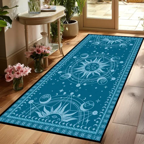 Vista 13 de Alfombra de Sol y Luna Boho Alfombras de Área Celestiales para Dormitorio Residencia Universitaria Sala de Estar Bohemia Oculta Creciente Solar