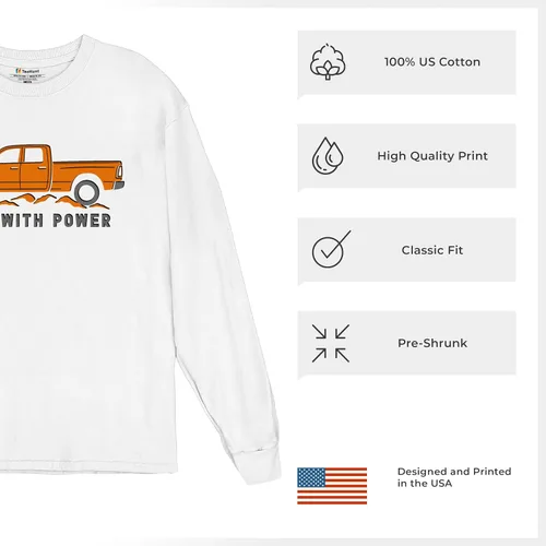 Vista 185 de Tee Hunt Camisetas gráficas y camisetas sin mangas para hombre Roll with Power Pickup Truck