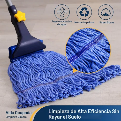Vista 2 de Yocada Trapeador húmedo de hilo con extremo en bucle de algodón resistente