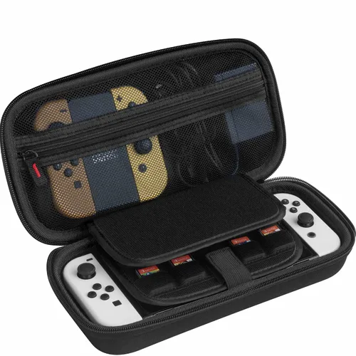 Vista 2 de ButterFox Switch Carrying Case for Nintendo Switch OLED, Fits Charger, Joy Con Grip, 18 Games and Protective Case (Black)