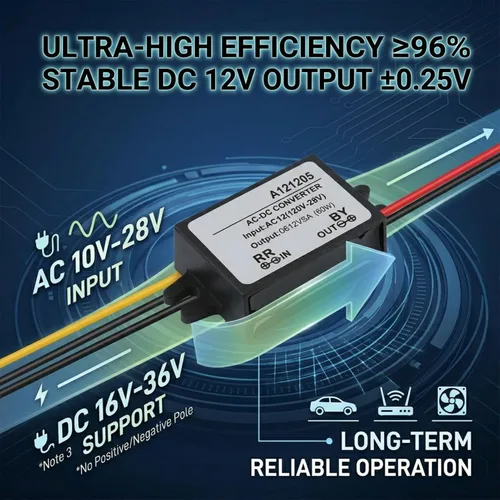 Vista 7 de Convertidor Adaptador de corriente reductor CA 10-28V a CC 12V Convertidor AC DC Step Down módulo de fuente de alimentación, regulador de voltaje
