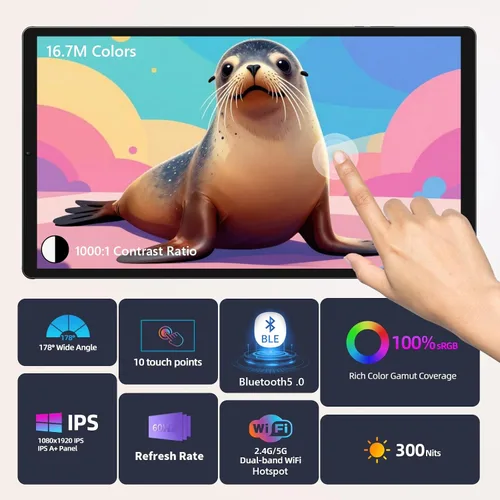 Vista 3 de OFD P02-Tableta de TV portátil de 21.5 pulgadas, pantalla táctil, monitor inteligente 1080P, Android 15,6+128GB ROM, TV portátil al aire libre