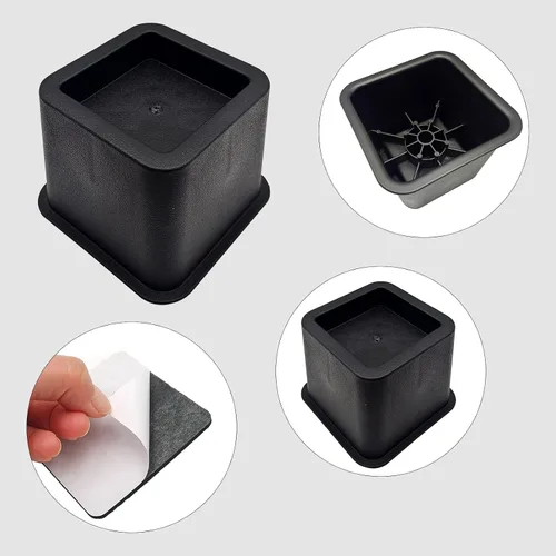 Vista 4 de Paquete de 4 elevadores de muebles de cama, elevadores de cama resistentes de 3.1 pulgadas con almohadillas de espuma antideslizantes para cama