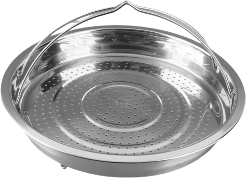 Vista 5 de Omabeta 304 Stainless Steel Vegetable Steam Basket with Handle for Efficient Cooking in High Pressure Pot (Large Size 3.8x7.8cm)