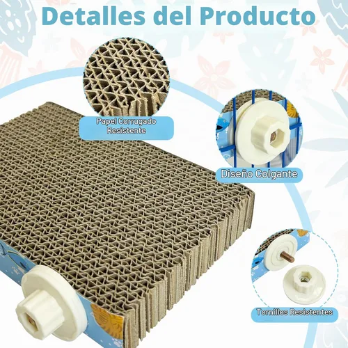Vista 2 de 3 piezas de plataforma de cartón para pájaros, jaula de loro, perca, soporte de molienda de patas de pájaro, periquito masticable, jaula de loro