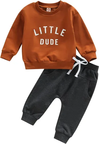 Vista 31 de Ropa de otoño e invierno para bebé niño pequeño, sudadera con cuello redondo y pantalones deportivos