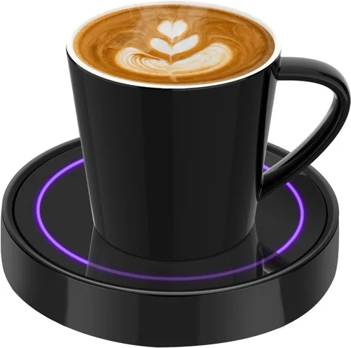 Vista 11 de Calentador de taza de café, calentadores de bebidas eléctricos para uso en escritorio de oficina y hogar, posavasos inteligente con termostato