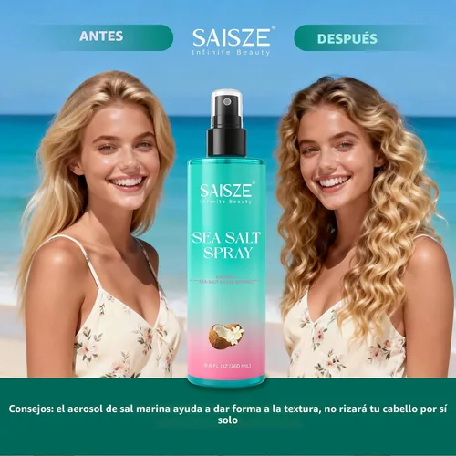 Vista 3 de Spray de sal marina para mujeres y hombres, regalos del día de San Valentín, artículos esenciales de viaje, ondas de playa texturizadas y volumen
