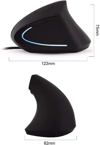 Vista 6 de Ai5G Ratón vertical con cable ajustable DPI portátil Computadora de escritorio Ratones ópticos (para mano derecha)