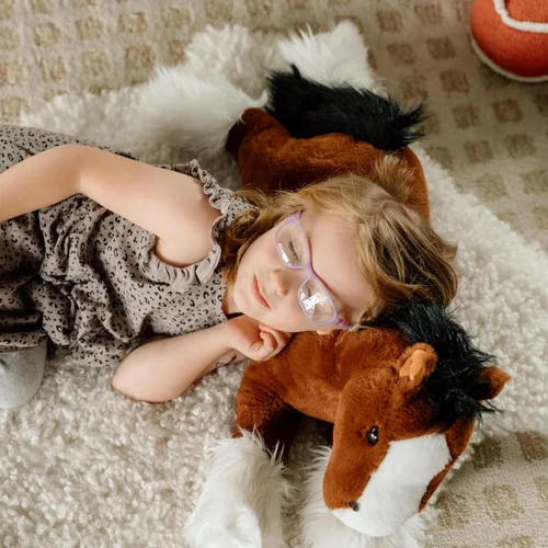 Vista 3 de The Petting Zoo Clydesdale - Peluche de caballo de peluche, regalos para niños, animales de corral Wild Onez, juguete de peluche de caballo marrón