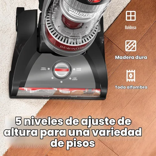 Vista 4 de [Usado] Hoover WindTunnel Cord Rewind Pro Aspiradora sin bolsa, vertical