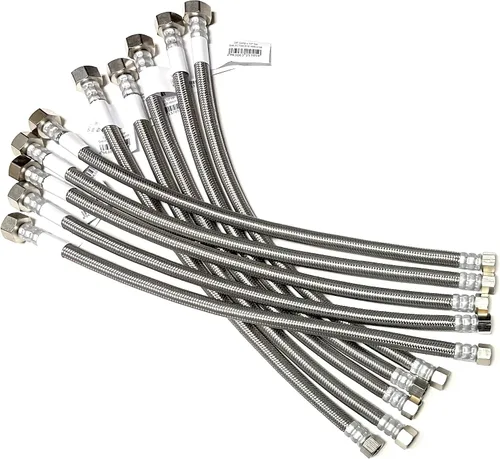 Vista 20 de Conector de línea de suministro de agua para grifo de acero inoxidable trenzado, línea de suministro para grifo - rosca de compresión hembra de 3/8