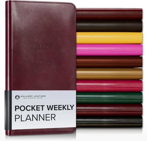 Vista 83 de Gallery Leather Planificador Semanal y Mensual Grande 2025-2026, Calendario Planificador y Cuaderno Elegantemente Encuadernado con Elegantes Bordes
