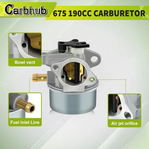 Vista 3 de Carbhub Repuesto de carburador para 799866 790845 799871 796707 794304 12H800 Engine Toro Craftsman cortacésped Carb Toro 22 pulgadas Reciclador