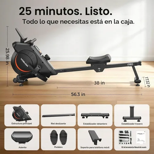 Vista 5 de YOSUDA Rowing Machine for Home, Magnetic Rower with 16-Level Resistance