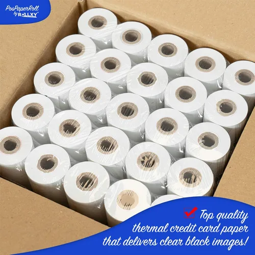 Vista 2 de 50 rollos de papel térmico de 2 1/4 pulgadas por 70 pies Verifone VX520 First Data FD400 Nurit 8000 8020 STP103 (48 gm)