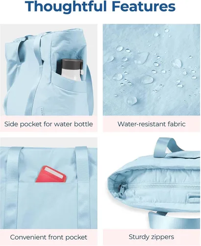 Vista 5 de BAGSMART Bolsa de yoga para mujer, bolsa de viaje para laptop, pañal, gimnasio, bolsa de yoga con hebilla para esterilla de yoga para deportes