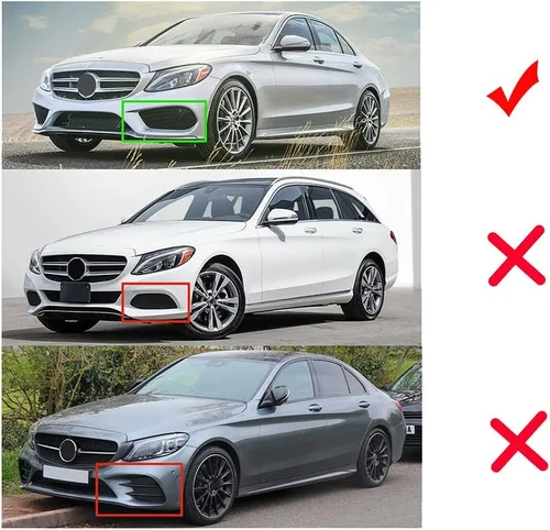 Vista 2 de AMOPACORP 2X Parachoques delantero inferior antiniebla parrilla parrilla parrilla izquierda derecha compatible con Mercedes Clase C W205 Sedan C205