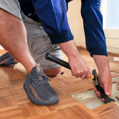 Vista 43 de Furuian - Tenis con punta de acero para hombres y mujeres, zapatos de seguridad ligeros, cómodos, a prueba de pinchazos, zapatos de trabajo
