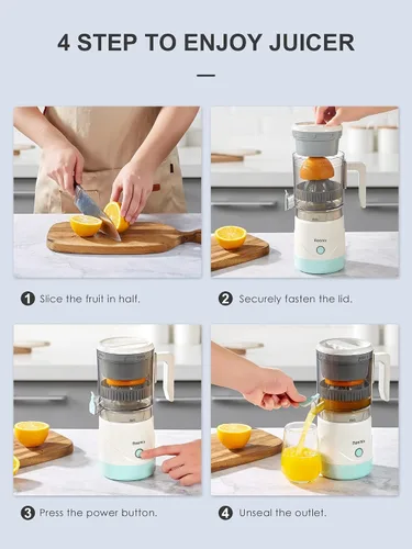 Vista 3 de Reemix Exprimidor eléctrico de cítricos, exprimidor de naranja completamente automático para naranja, limón, pomelo, exprimidor de cítricos